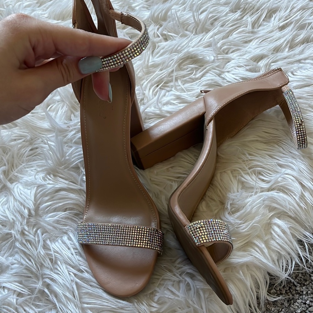 Charlotte Russe Sparkly Strap Heels Size 10 Womens